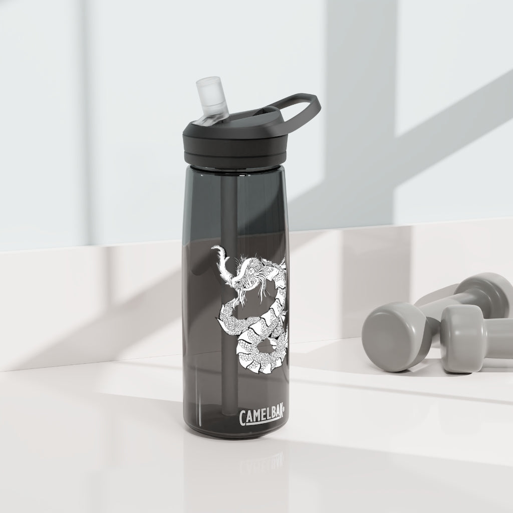 Gydraxis CamelBak Eddy® Water Bottle in 20oz and 25oz sizes, showcasing its robust design and spill-proof features.