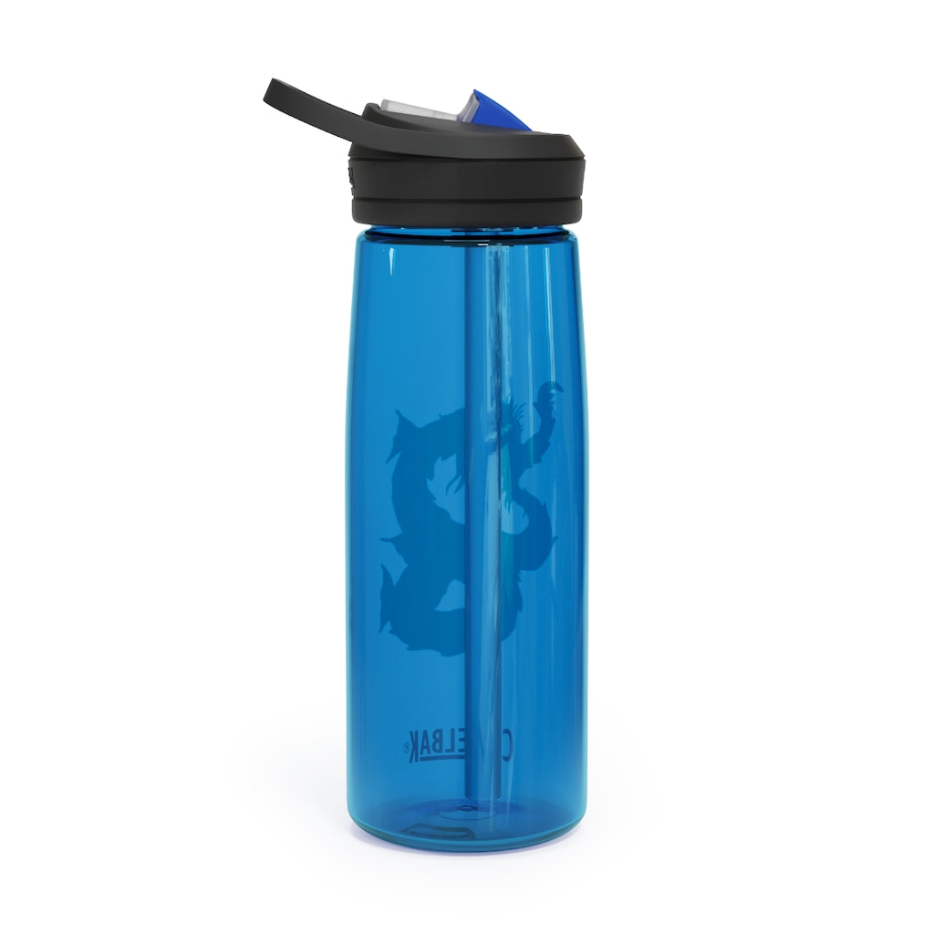 Gydraxis CamelBak Eddy® Water Bottle in 20oz and 25oz sizes, showcasing its robust design and spill-proof features.