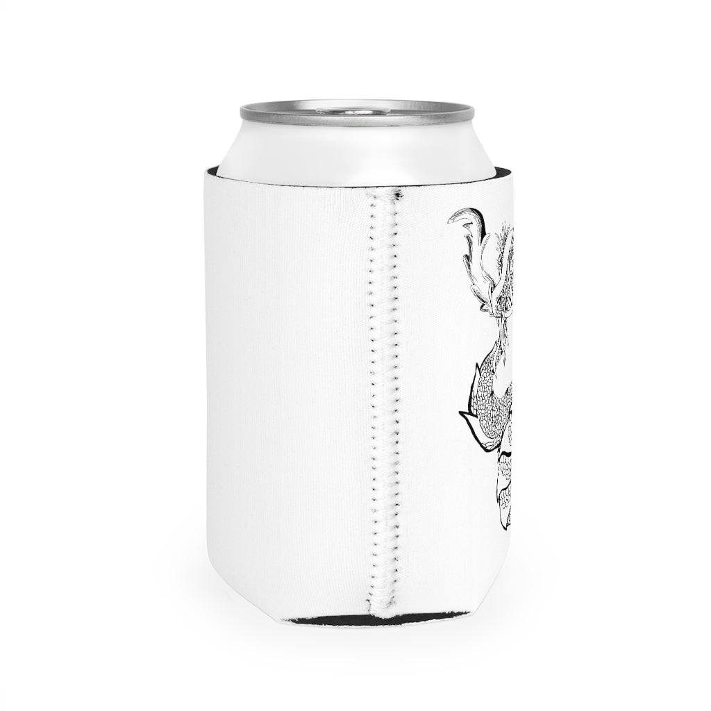 Gydraxis Can Cooler Sleeve in black neoprene, designed to fit standard 12 oz cans, showcasing its durable and slip-resistant features.