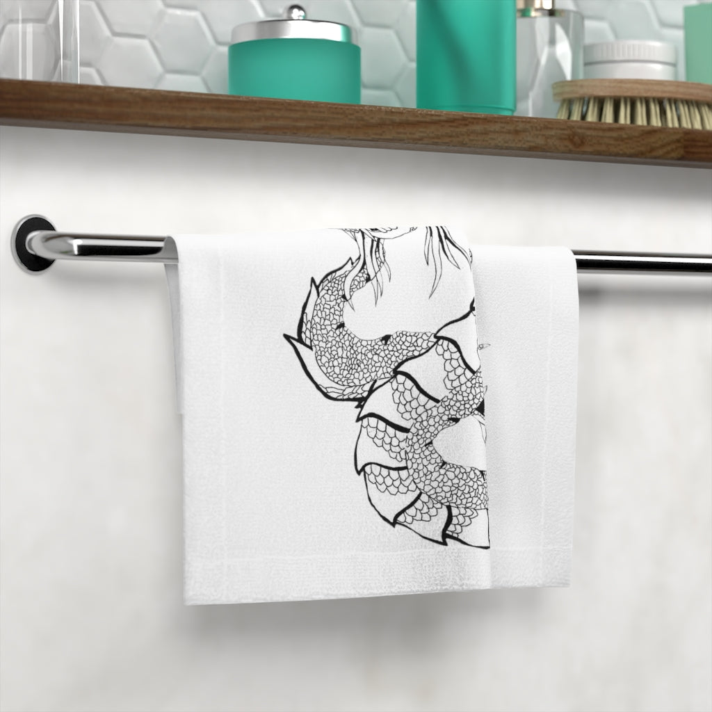 Gydraxis Face Towel featuring a customizable polyester front and soft cotton back, ideal for personal designs.