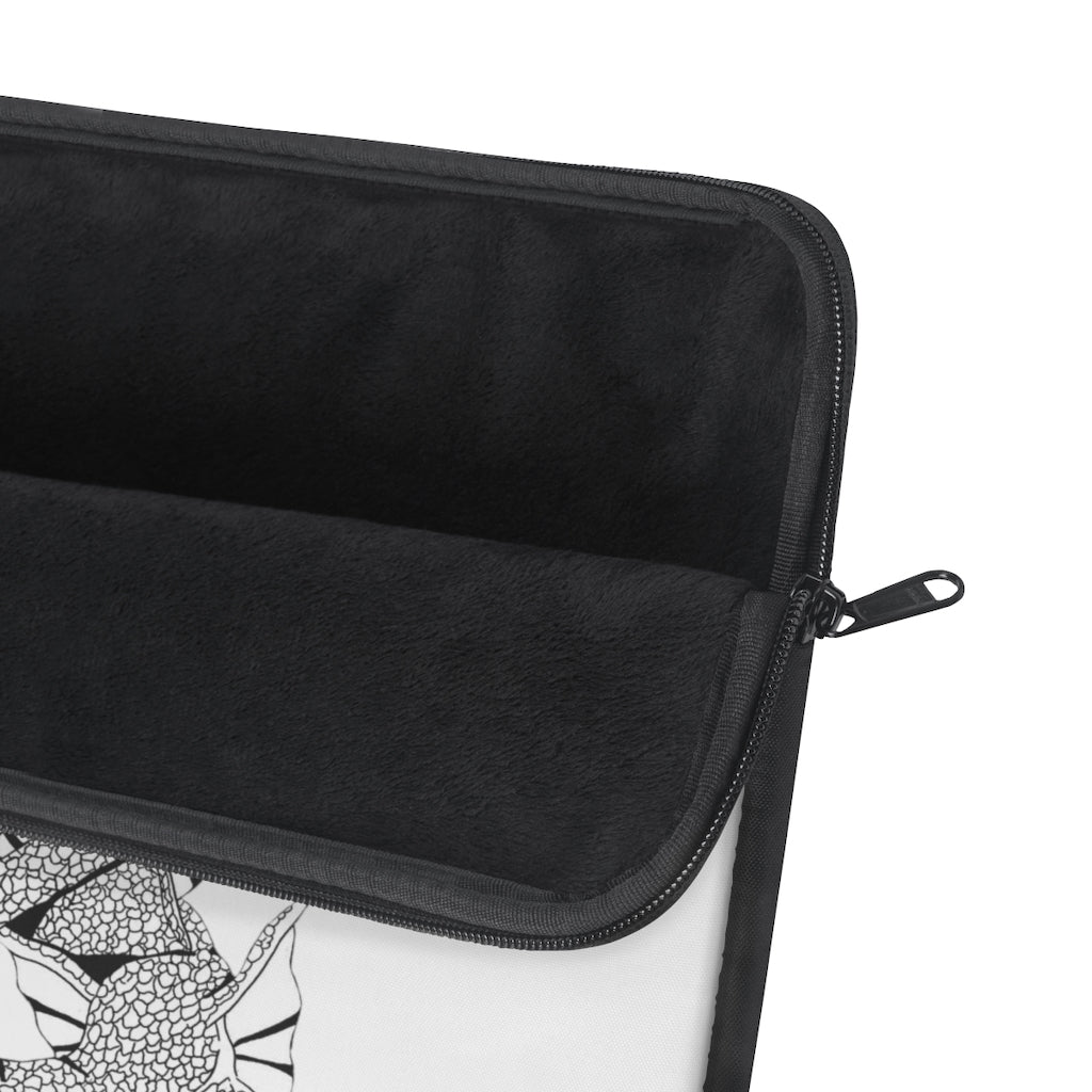 Gydraxis Laptop Sleeve featuring stylish design with black backside and top loading zipper, available in three sizes.