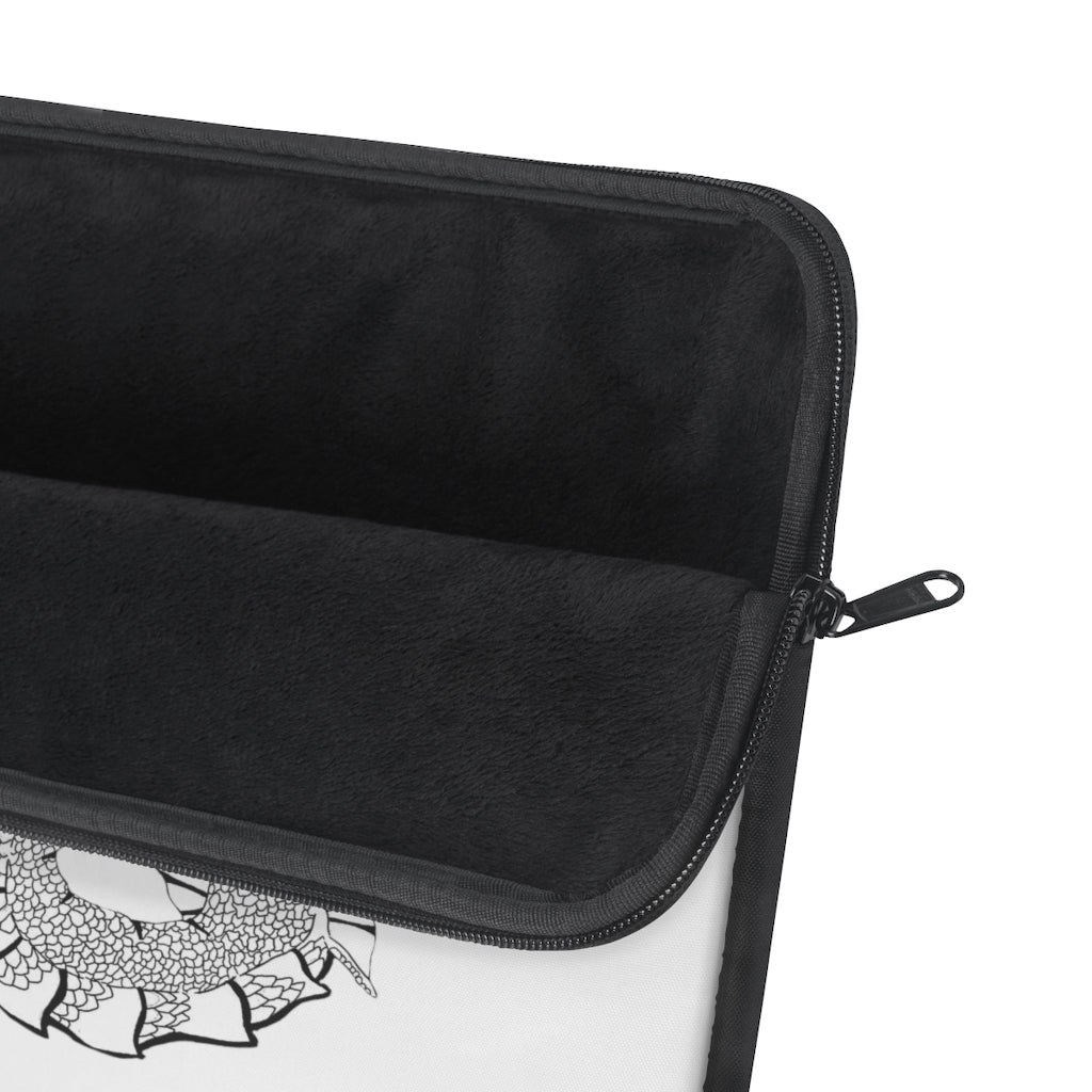 Gydraxis Laptop Sleeve featuring stylish design with black backside and top loading zipper, available in three sizes.