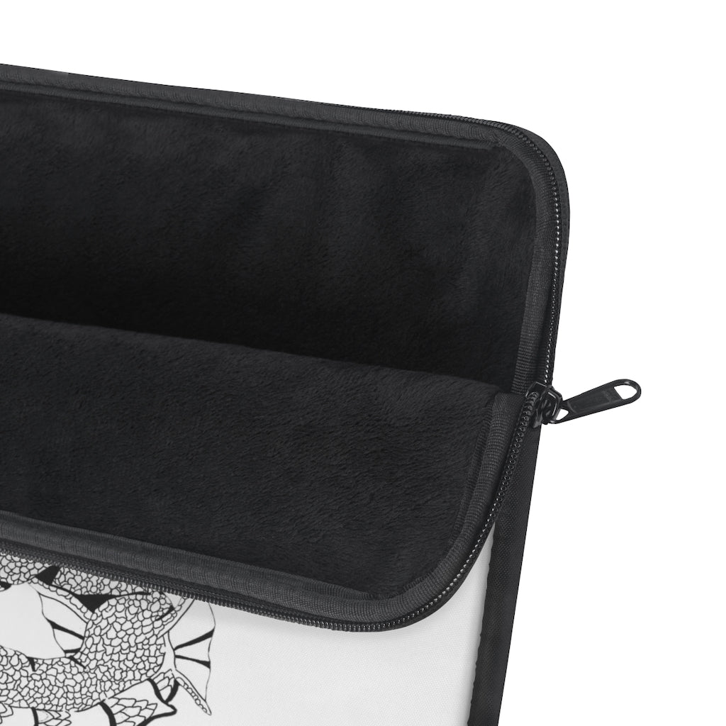 Gydraxis Laptop Sleeve featuring stylish design with black backside and top loading zipper, available in three sizes.