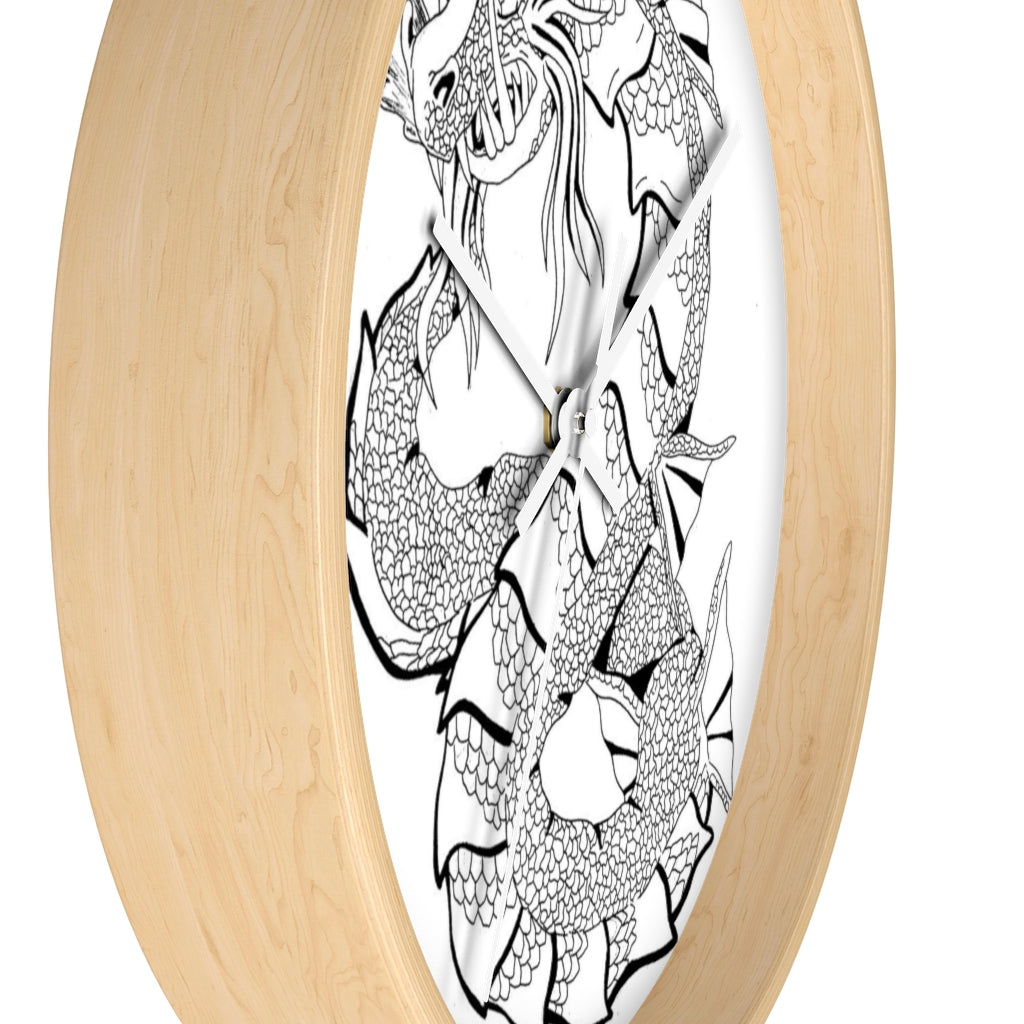 Gydraxis Wall Clock featuring a wooden frame and plexiglass face, ideal for indoor use.