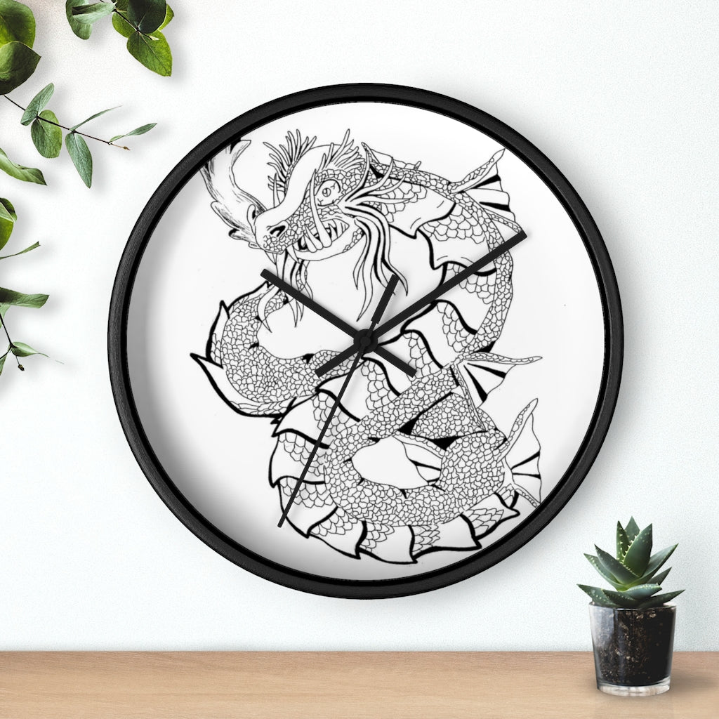 Gydraxis Wall Clock featuring a wooden frame and plexiglass face, ideal for indoor use.