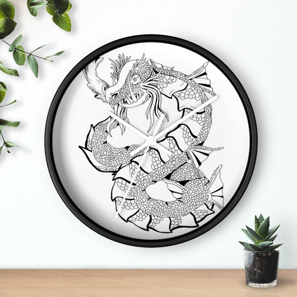 Gydraxis Wall Clock featuring a wooden frame and plexiglass face, ideal for indoor use.