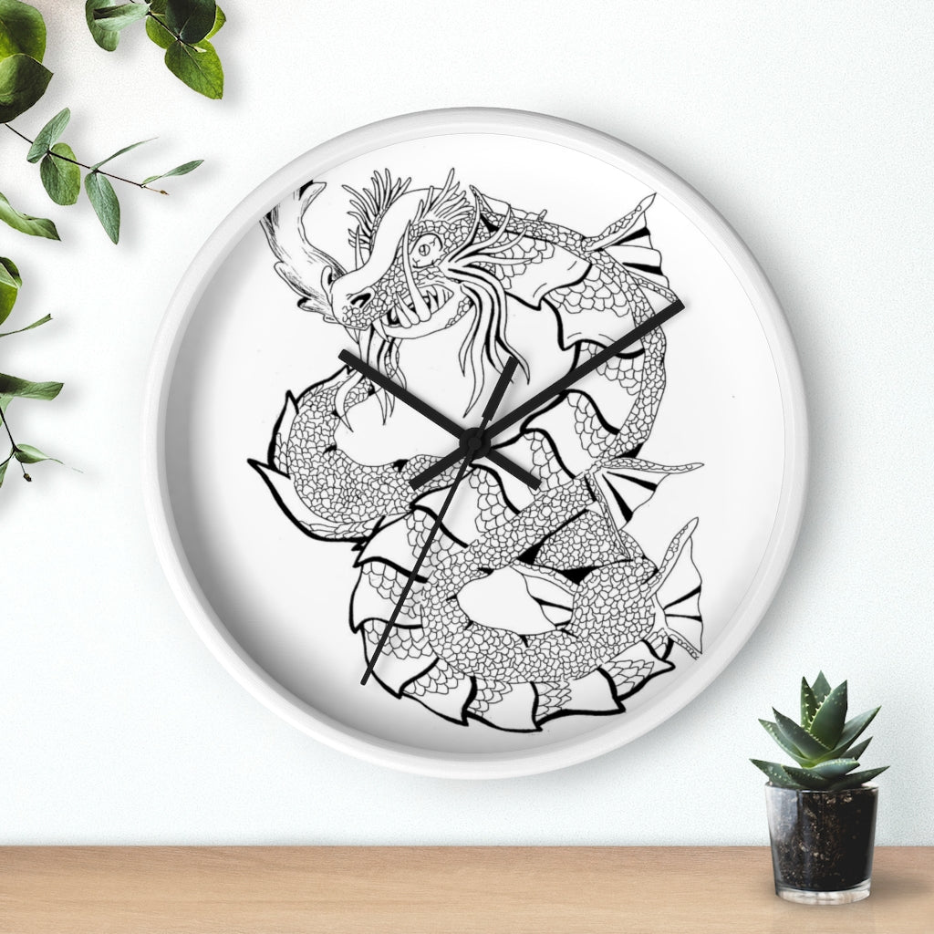 Gydraxis Wall Clock featuring a wooden frame and plexiglass face, ideal for indoor use.