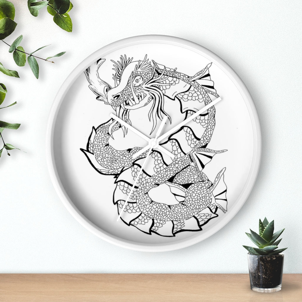 Gydraxis Wall Clock featuring a wooden frame and plexiglass face, ideal for indoor use.