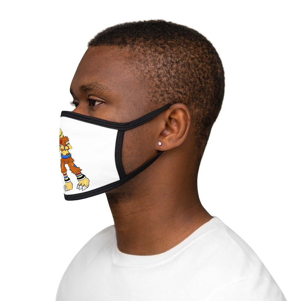 Gydro Mixed-Fabric Face Mask featuring a black outer edge and earloops, made of polyester and cotton for comfort and style.