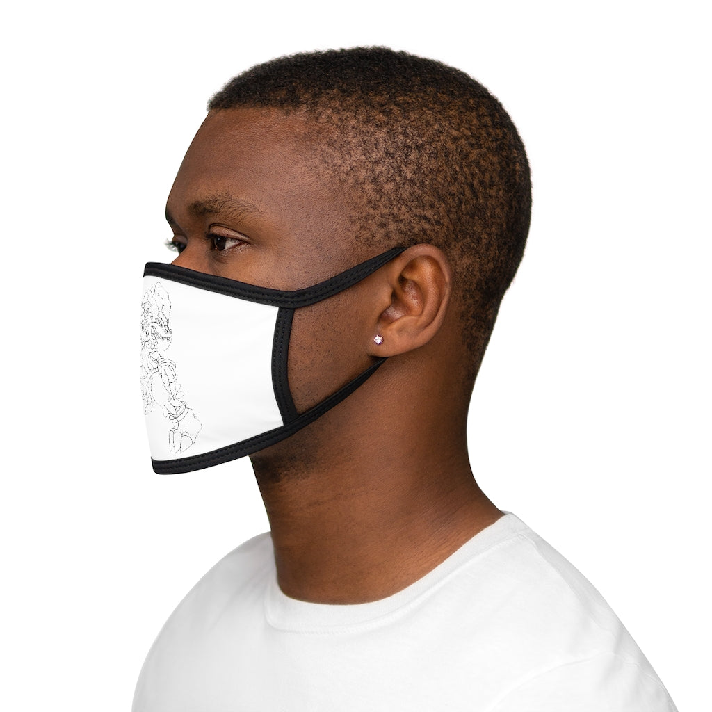 Gydro Mixed-Fabric Face Mask featuring a black outer edge and earloops, made from durable polyester and soft cotton.