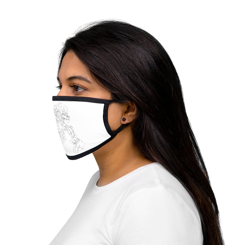 Gydro Mixed-Fabric Face Mask featuring a black outer edge and earloops, made from durable polyester and soft cotton.