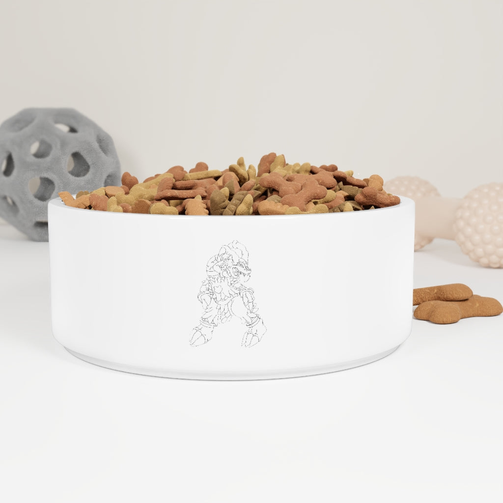 Gydro Pet Bowl in white ceramic with customizable design, 6 inches in diameter, perfect for pet feeding.