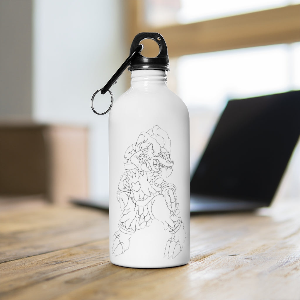 Gydro Stainless Steel Water Bottle with a plastic screw top and carabiner, perfect for hydration on the go.