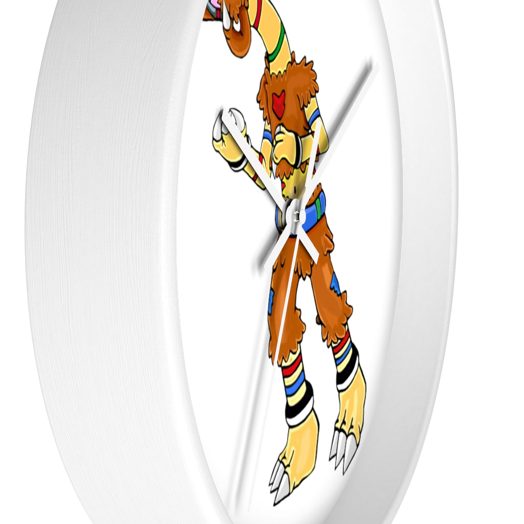 Gydro Wall Clock featuring a wooden frame and plexiglass face, designed for indoor use with a silent mechanism.