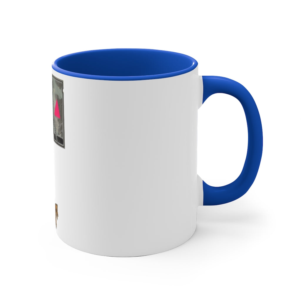 Hammer 11oz Accent Mug featuring a white ceramic body with a colored interior and handle, showcasing vibrant color options.