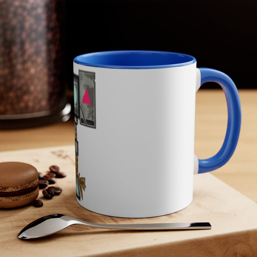 Hammer 11oz Accent Mug featuring a white ceramic body with a colored interior and handle, showcasing vibrant color options.