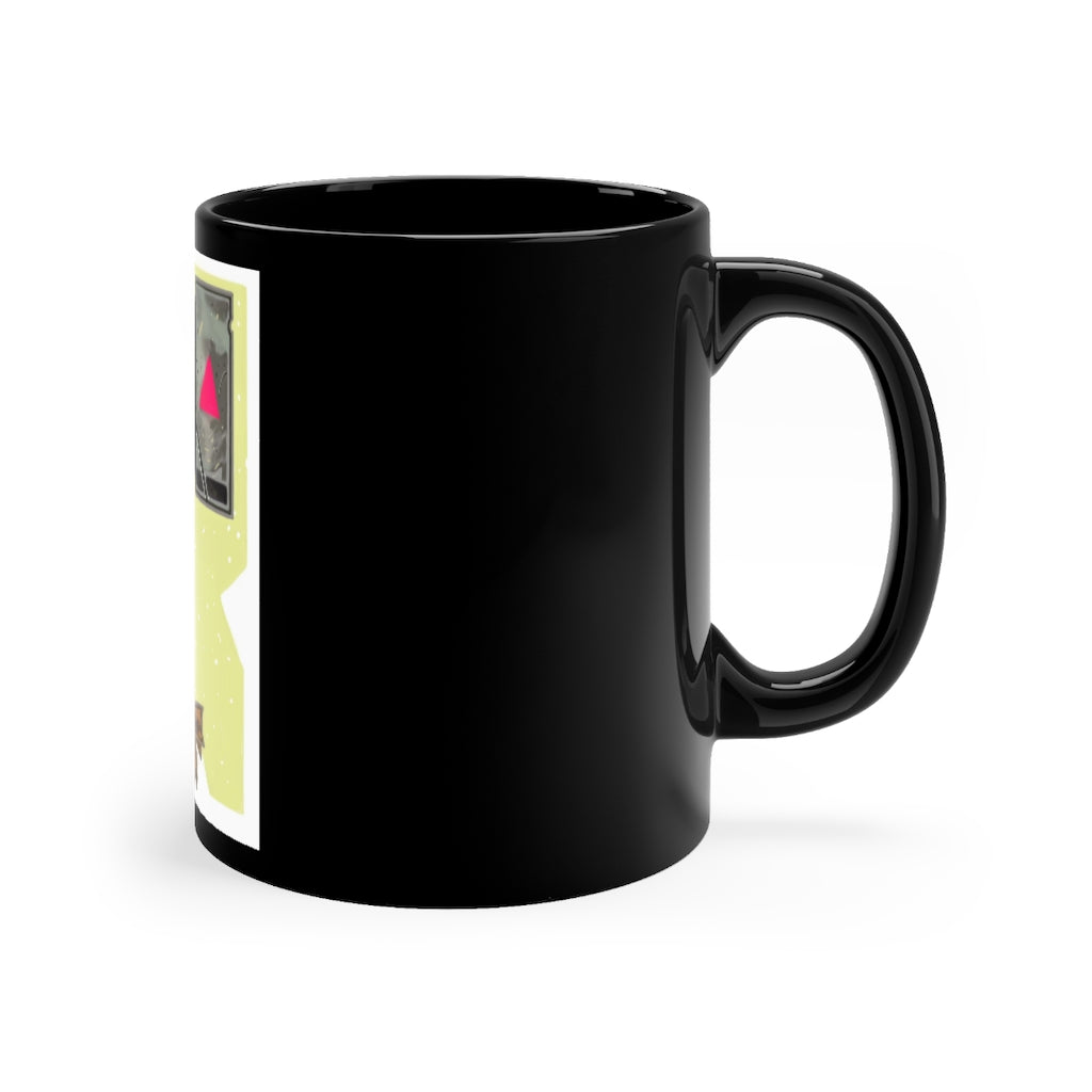 Hammer Black mug 11oz made of durable black ceramic with a full-wrap design, featuring rounded corners and a comfortable C-handle.