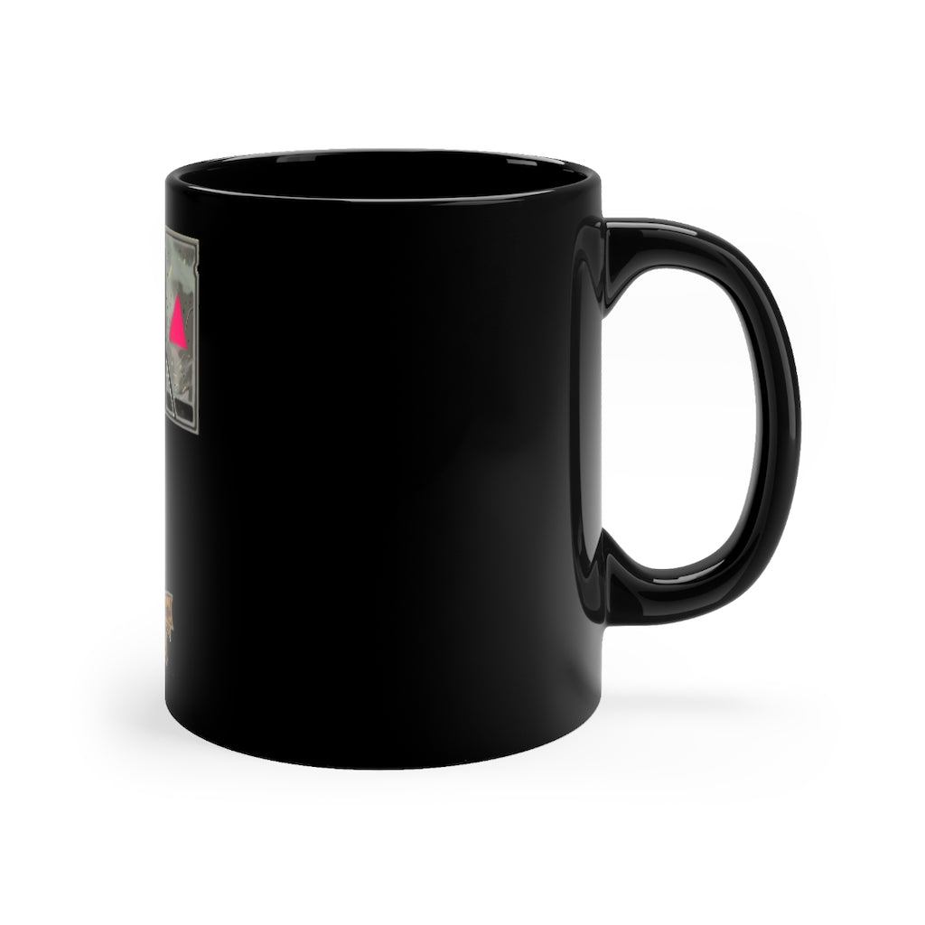 Hammer Black mug 11oz with rounded corners and C-handle, showcasing full-wrap decoration style.