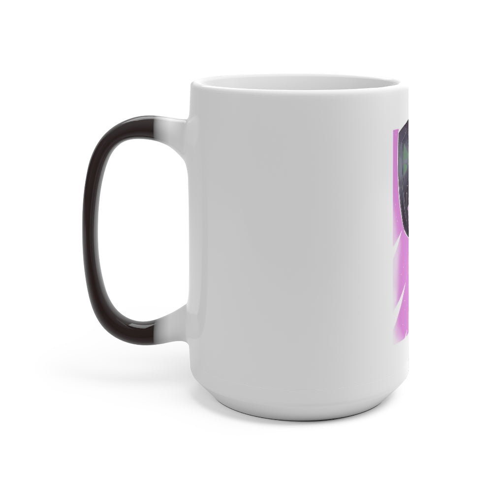 Hammer Color Changing Mug showcasing its unique color-changing feature with a white ceramic finish.