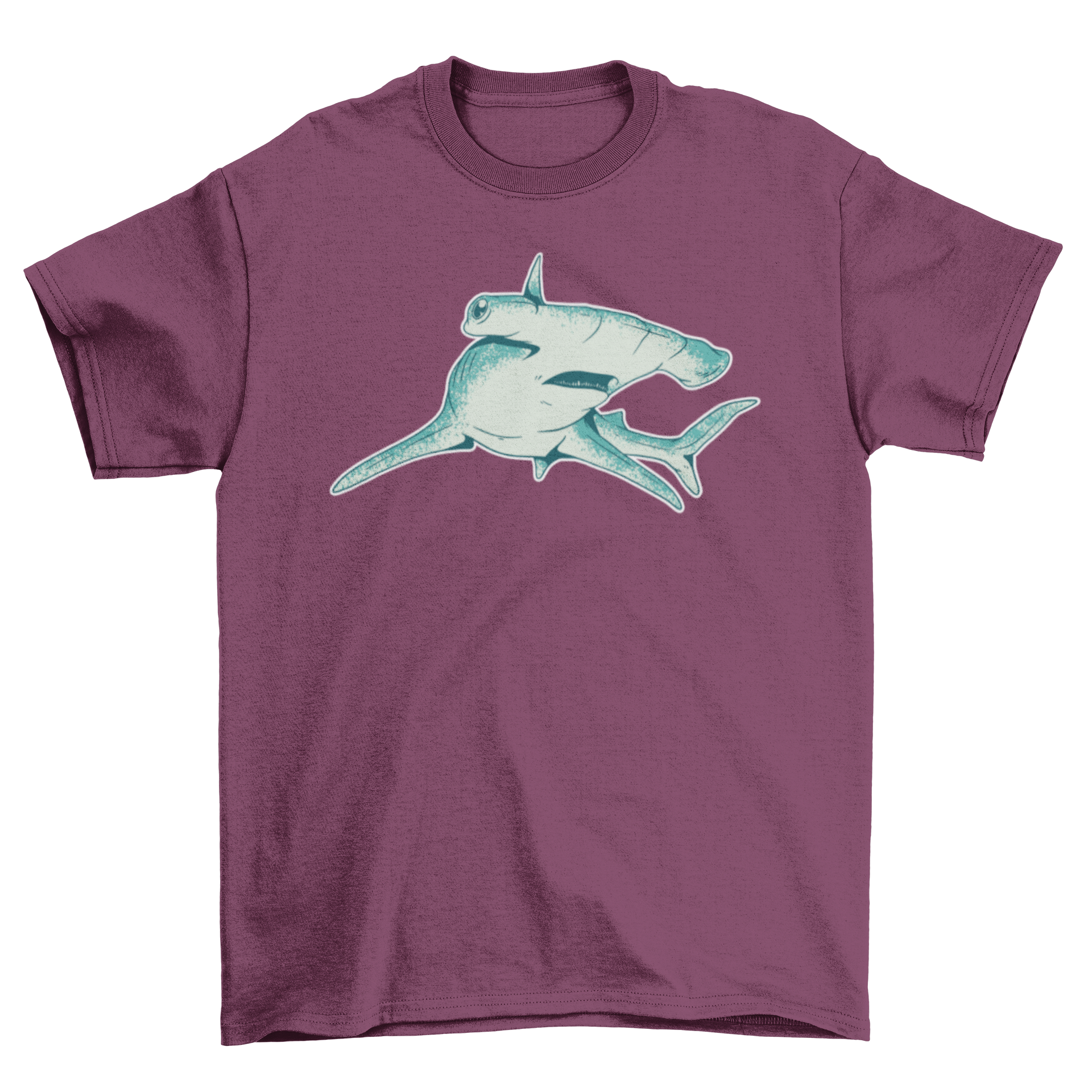 A stylish Hammerhead Shark T-shirt featuring a vibrant illustration of a hammerhead shark swimming in the ocean.