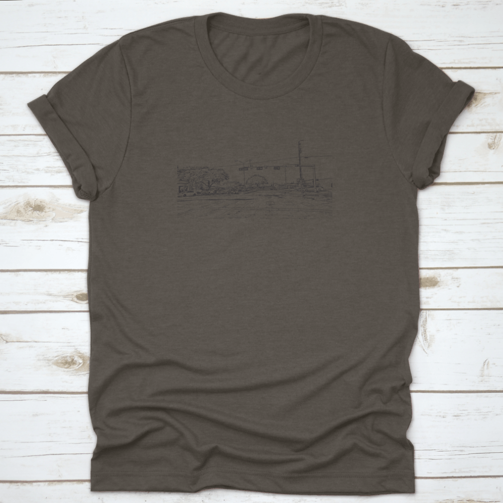 Hand drawn sketch silhouette design of McKinney, Texas road outline, showcasing artistic details and unique features.