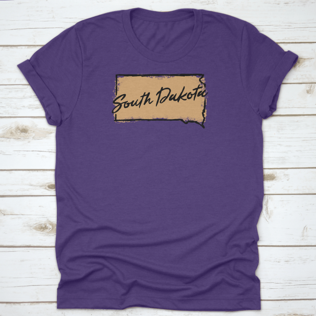 A comfortable Hand Drawn South Dakota State Design Shirt made from 100% cotton, featuring a unique artistic representation of South Dakota.