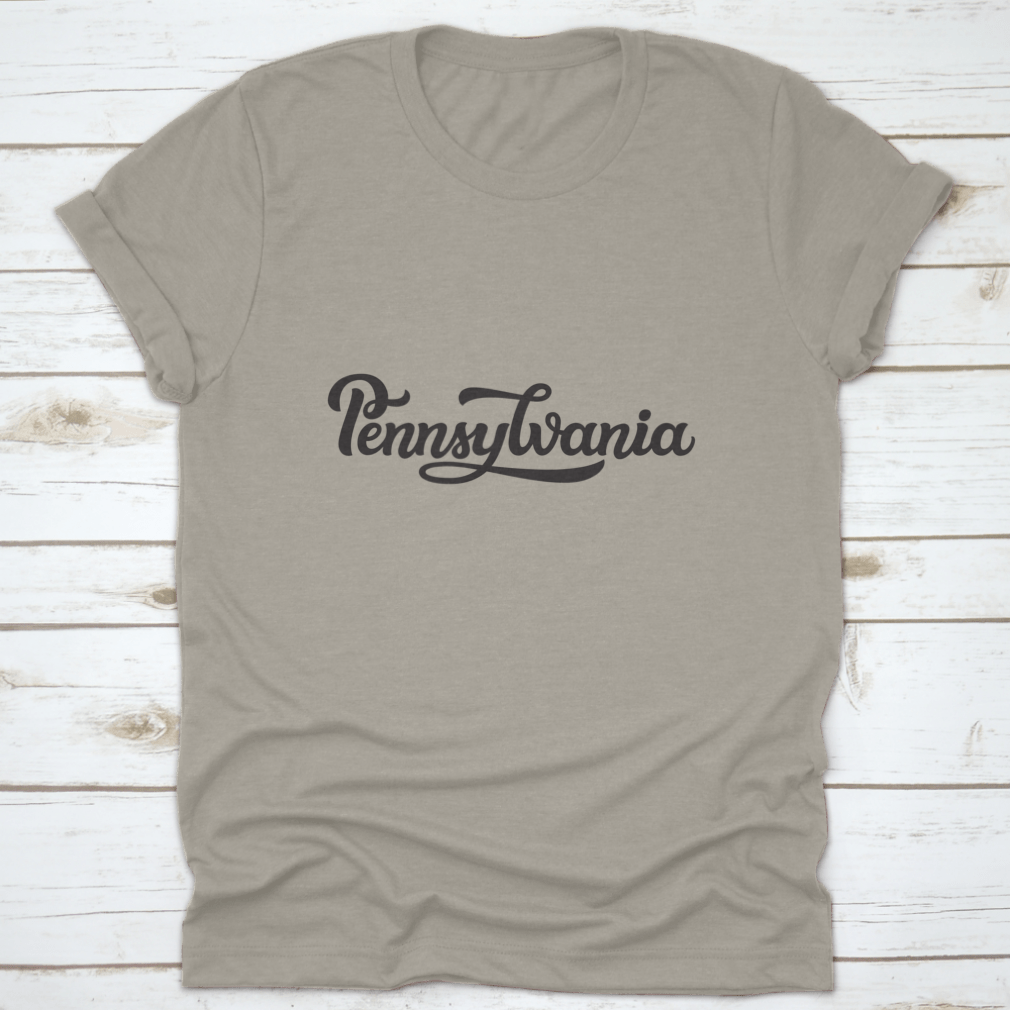 Hand drawn design of Pennsylvania state on a white background, showcasing artistic details and vibrant colors.