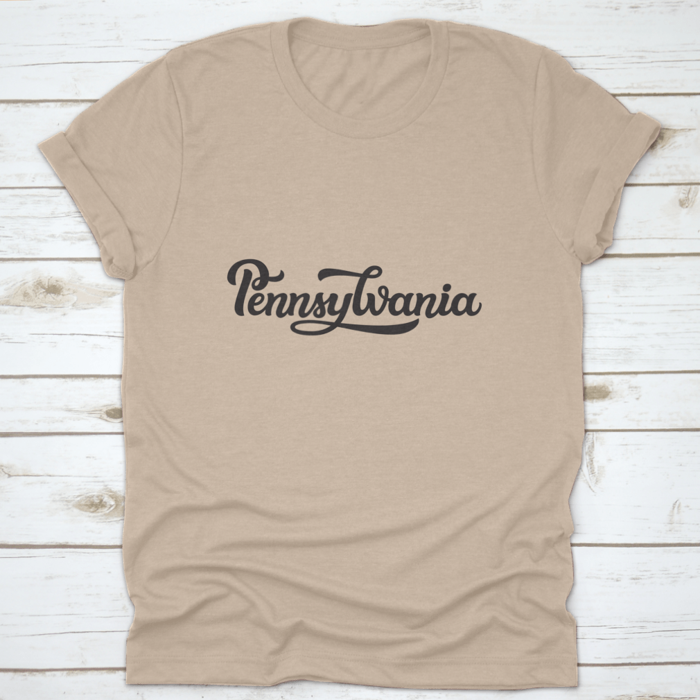 Hand drawn design of Pennsylvania state on a white background, showcasing artistic details and vibrant colors.