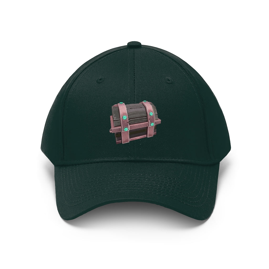 Hand-Painted Chest Unisex Twill Hat featuring a unique design, adjustable Velcro closure, and 6-panel structure, perfect for outdoor activities.