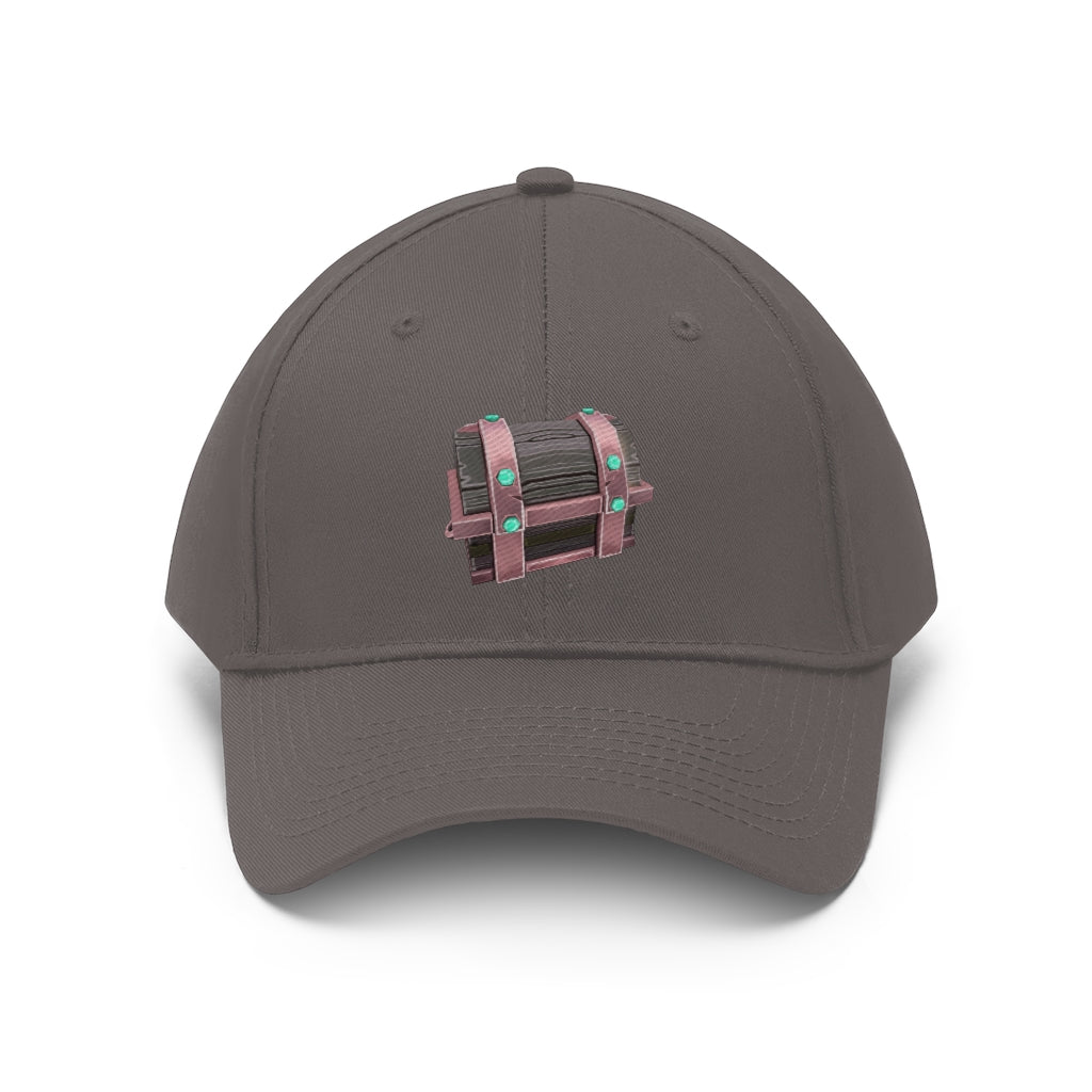 Hand-Painted Chest Unisex Twill Hat featuring a unique design, adjustable Velcro closure, and 6-panel structure, perfect for outdoor activities.