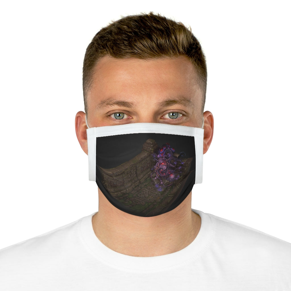 Hand-painted cotton face mask featuring unique environment art designs, showcasing vibrant colors and adjustable features for comfort.