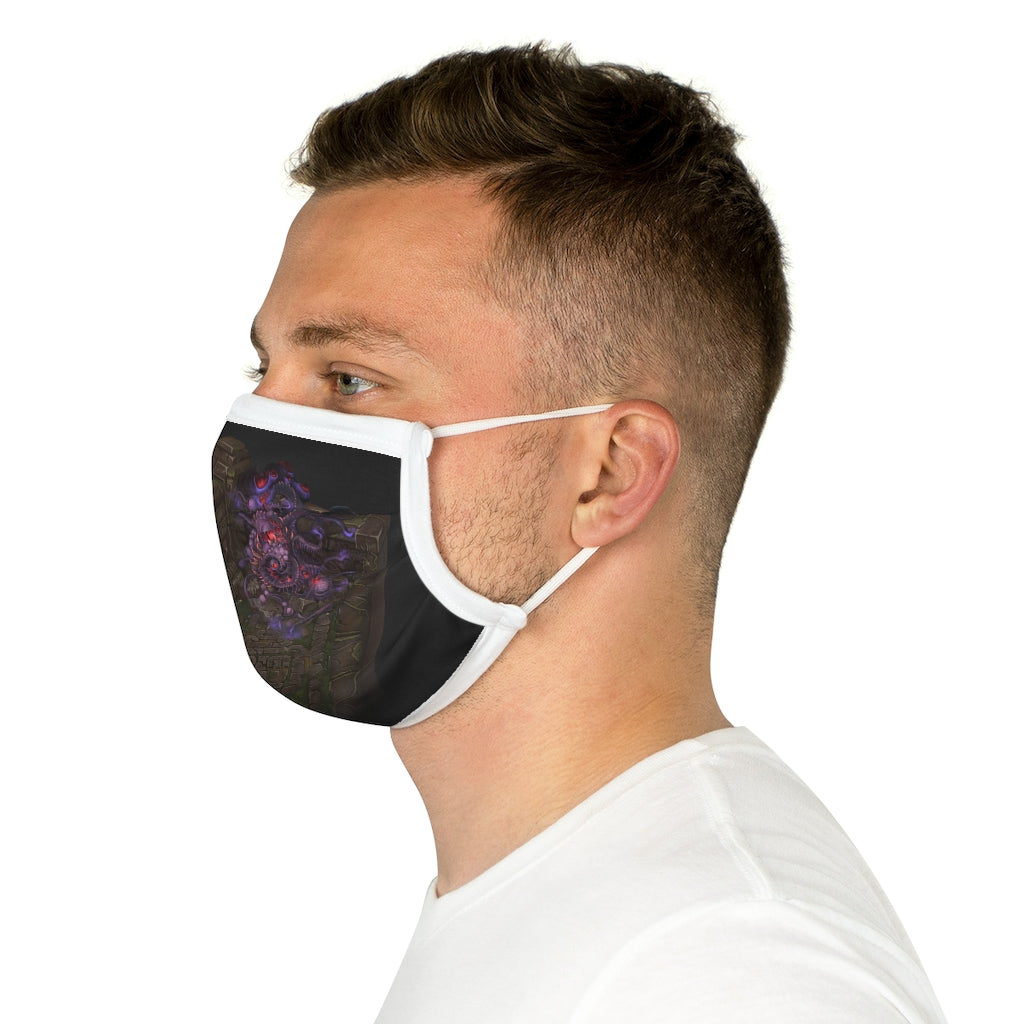 Hand-painted cotton face mask featuring unique environment art designs, showcasing vibrant colors and adjustable features for comfort.