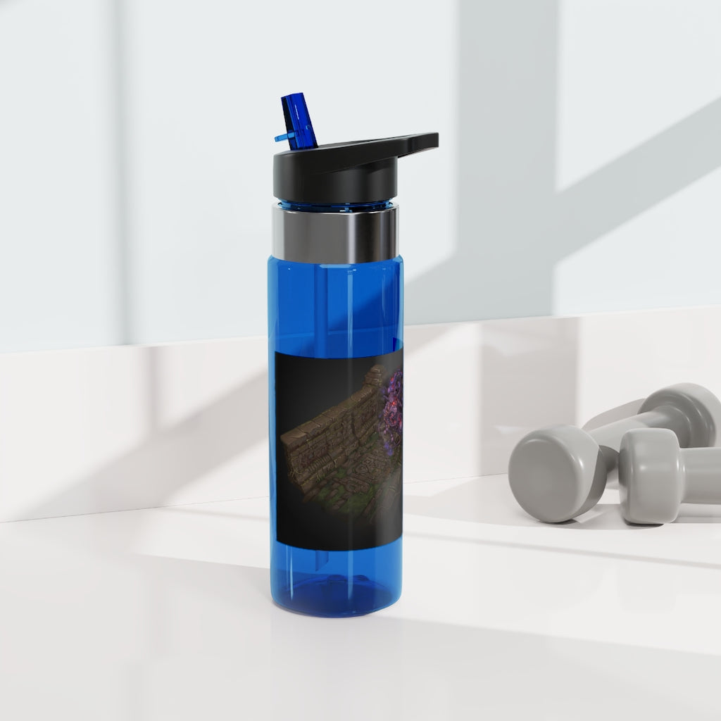 Hand-painted Kensington Tritan™ Sport Bottle, 20oz, featuring a unique design, carabiner hook, and spill-resistant lid.