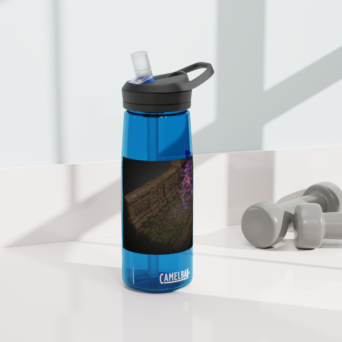 Hand-Painted CamelBak Eddy® Water Bottle in 20oz and 25oz sizes, showcasing a unique design and robust Tritan™ material.