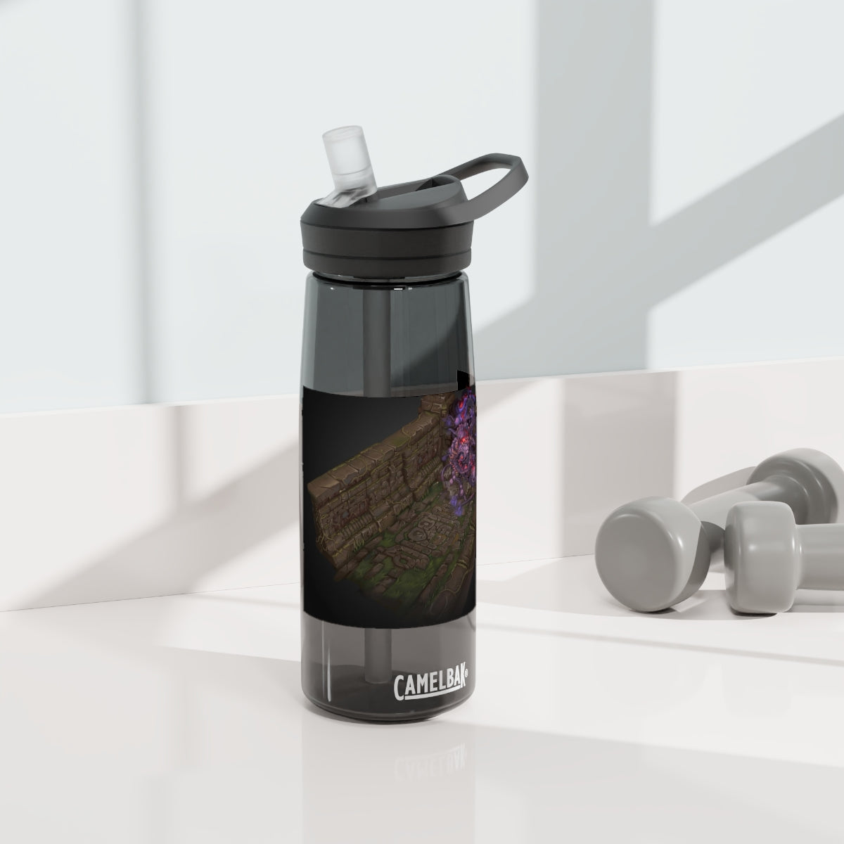 Hand-Painted CamelBak Eddy® Water Bottle in 20oz and 25oz sizes, showcasing a unique design and robust Tritan™ material.