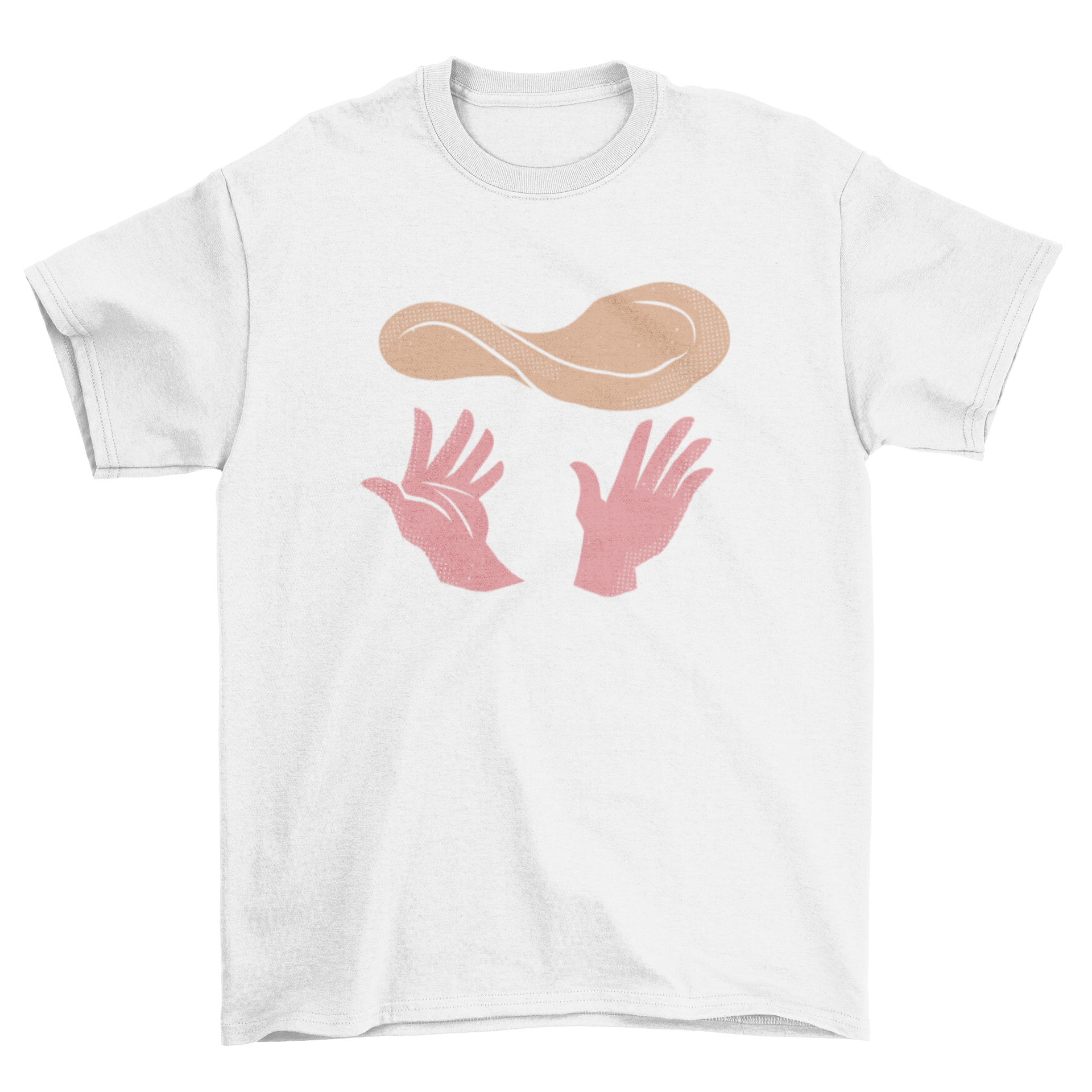 A stylish t-shirt featuring hands expertly tossing dough in the air, perfect for cooking enthusiasts.