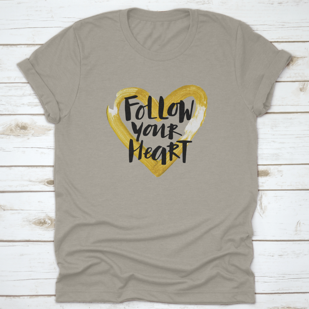 Handwritten 'Follow Your Heart' motivation poster featuring modern design on a soft cotton fabric.