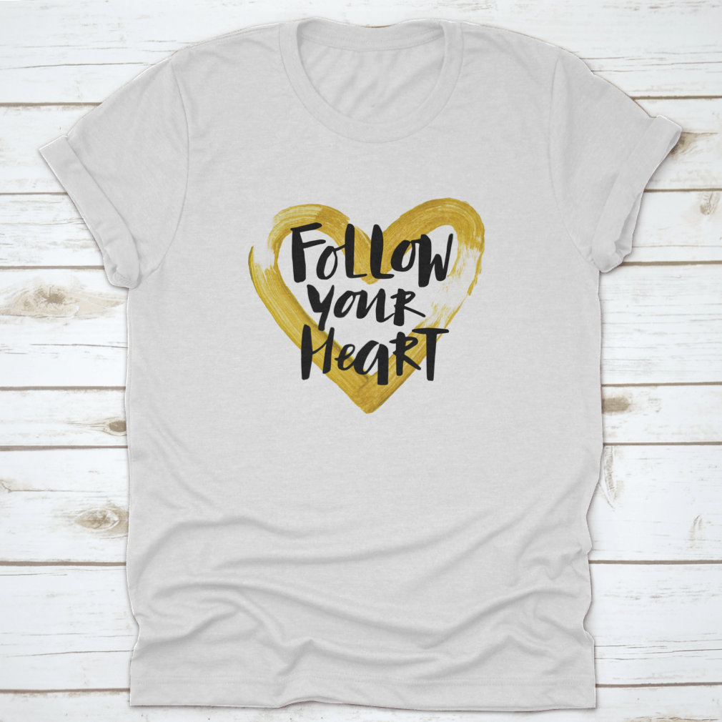 Handwritten 'Follow Your Heart' motivation poster featuring modern design on a soft cotton fabric.