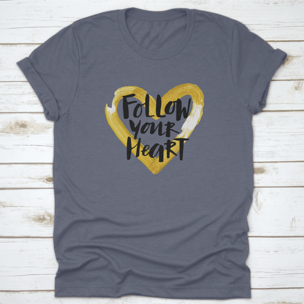 Handwritten 'Follow Your Heart' motivation poster featuring modern design on a soft cotton fabric.