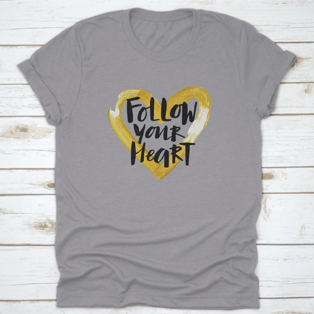 Handwritten 'Follow Your Heart' motivation poster featuring modern design on a soft cotton fabric.