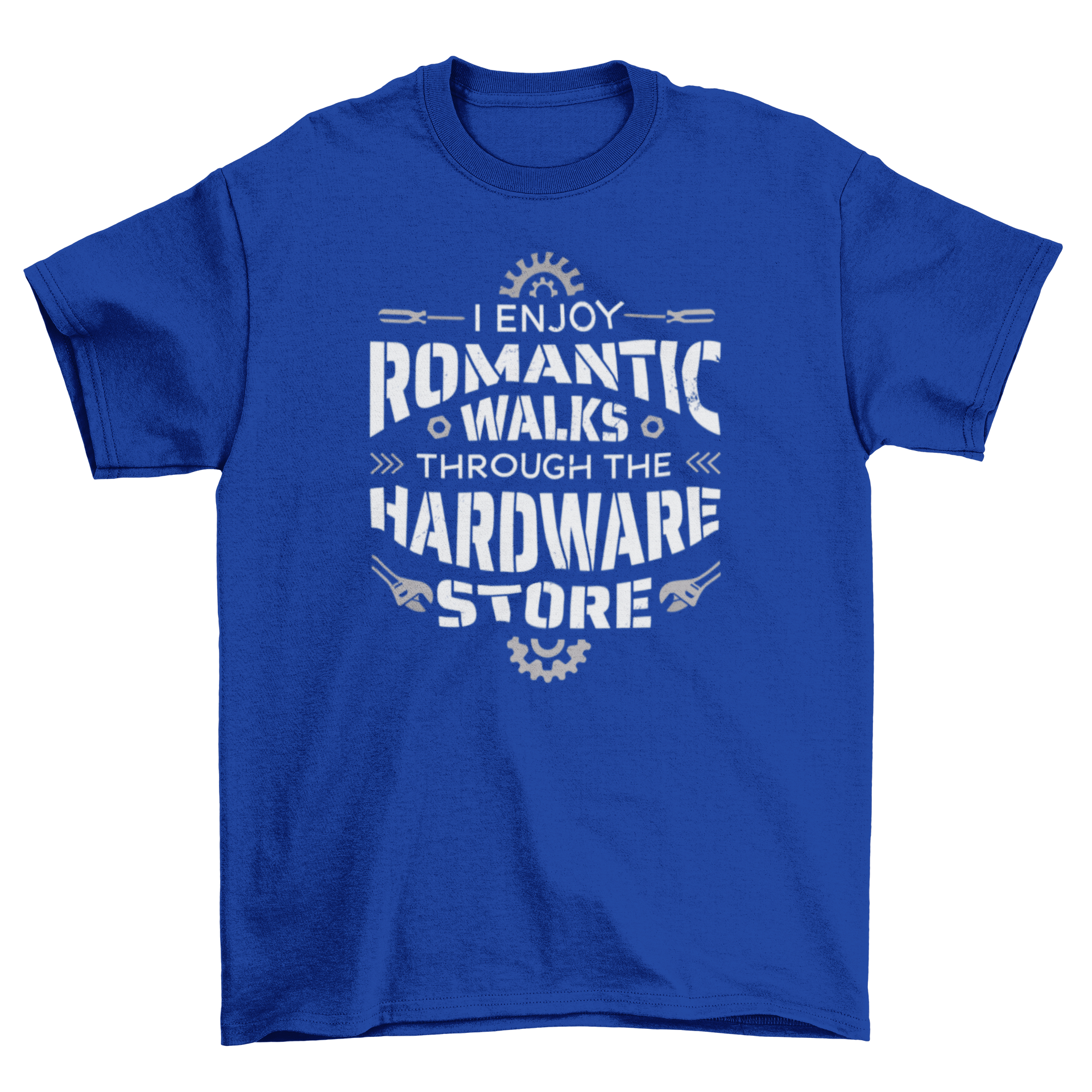 Handyman hardware funny t-shirt with tools and gears design featuring a humorous quote.