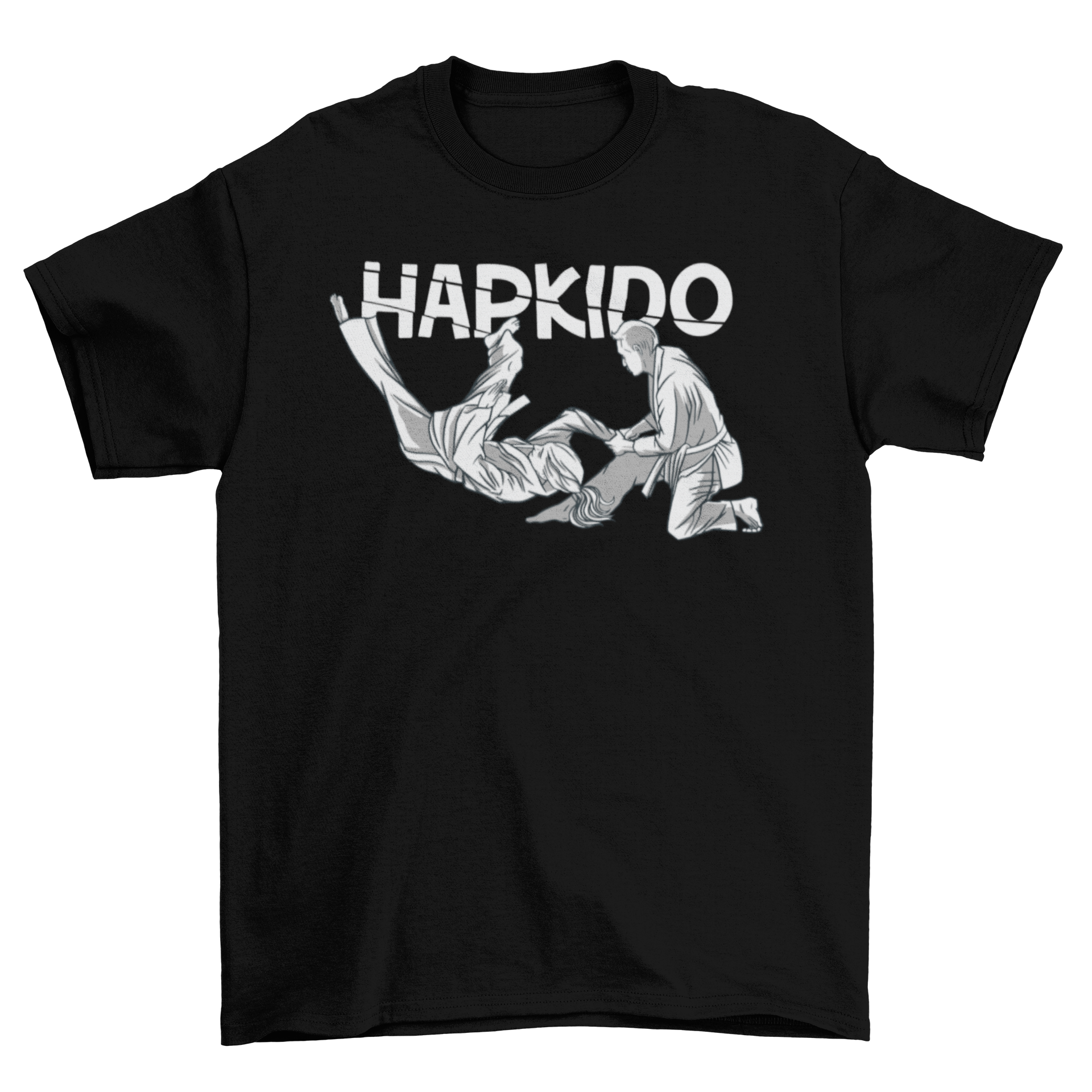 Hapkido t-shirt featuring two martial artists practicing Hapkido in action.