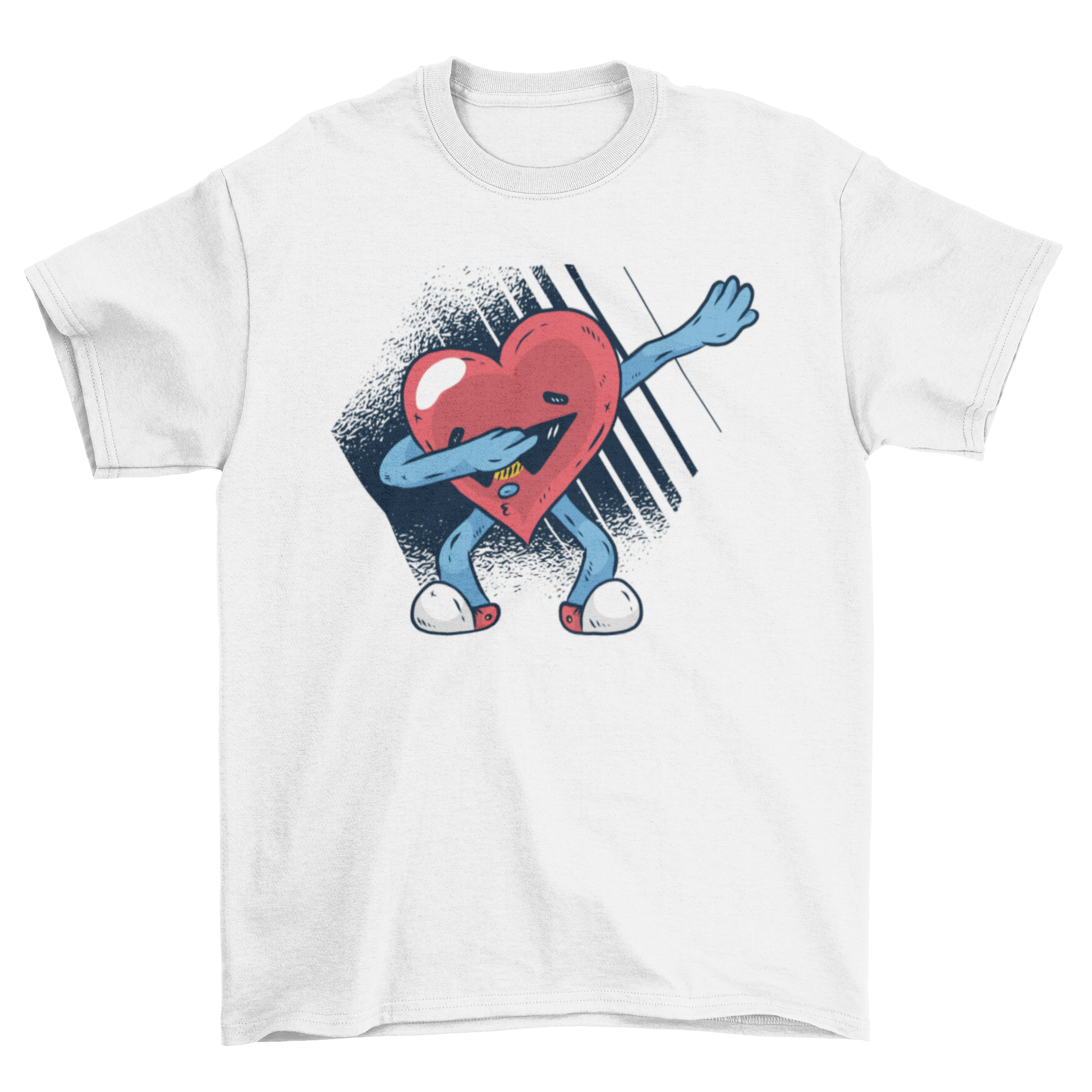 Heart Dabbing T-Shirt featuring a heart performing the dab dance, perfect for Valentine's Day celebrations.