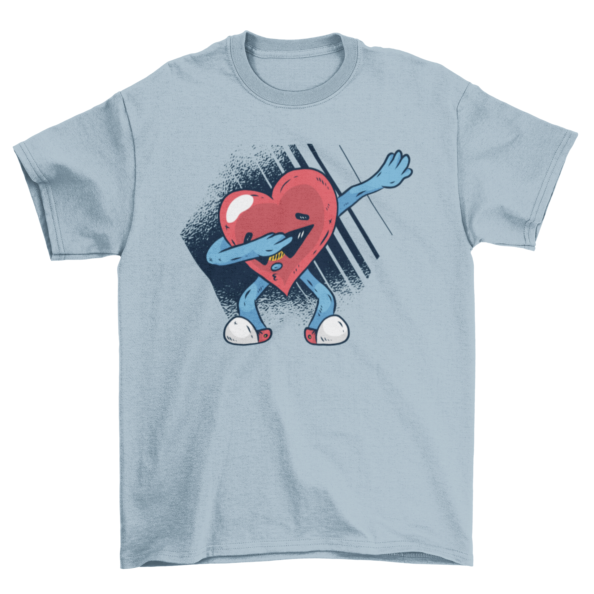 Heart Dabbing T-Shirt featuring a heart performing the dab dance, perfect for Valentine's Day celebrations.