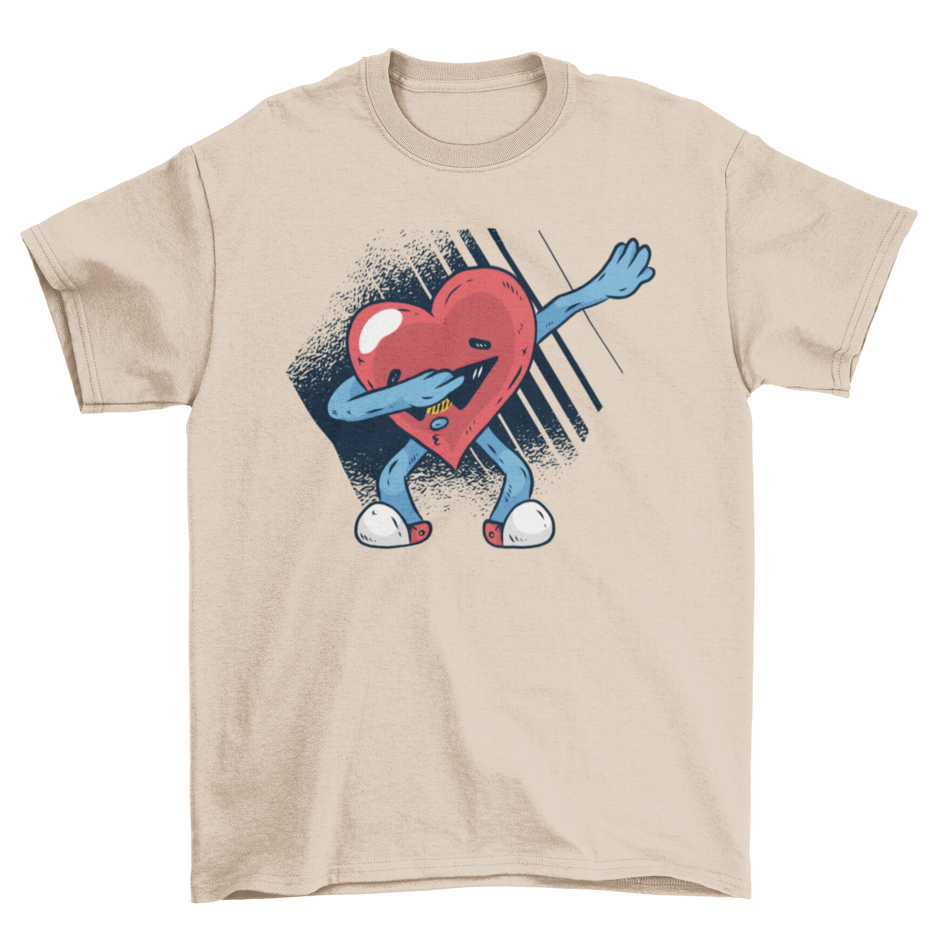 Heart Dabbing T-Shirt featuring a heart performing the dab dance, perfect for Valentine's Day celebrations.