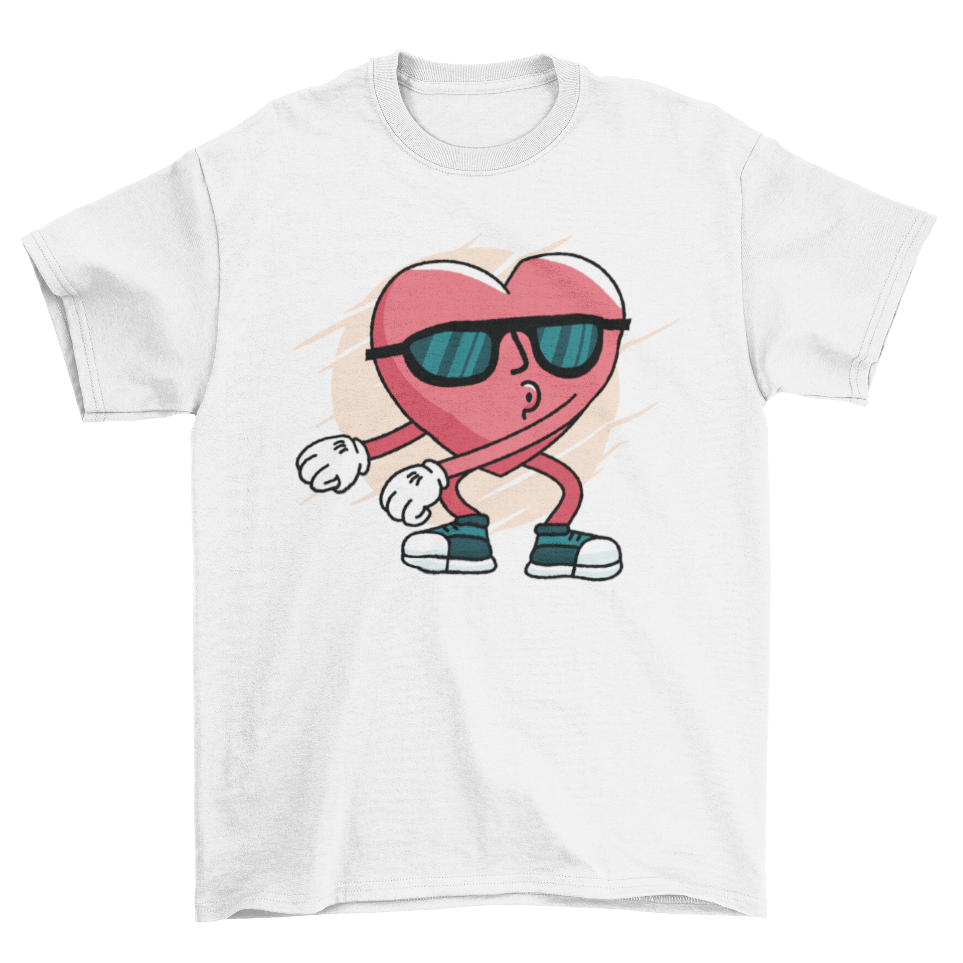 Heart Flossing T-shirt featuring a playful heart design, perfect for casual wear.