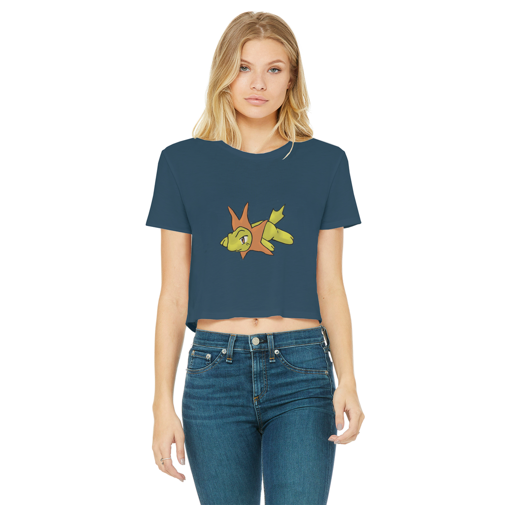 Hedghum Classic Women's Cropped Raw Edge T-Shirt in various colors, showcasing its stylish design and raw edge hem.