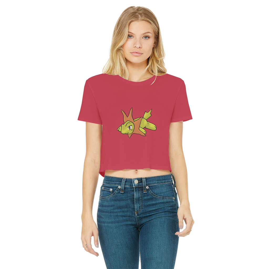 Hedghum Classic Women's Cropped Raw Edge T-Shirt in various colors, showcasing its stylish design and raw edge hem.