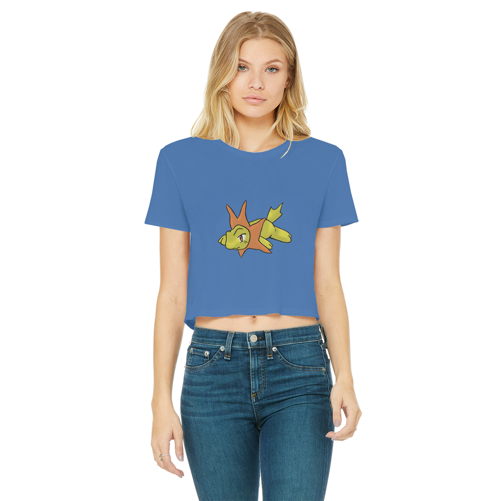 Hedghum Classic Women's Cropped Raw Edge T-Shirt in various colors, showcasing its stylish design and raw edge hem.