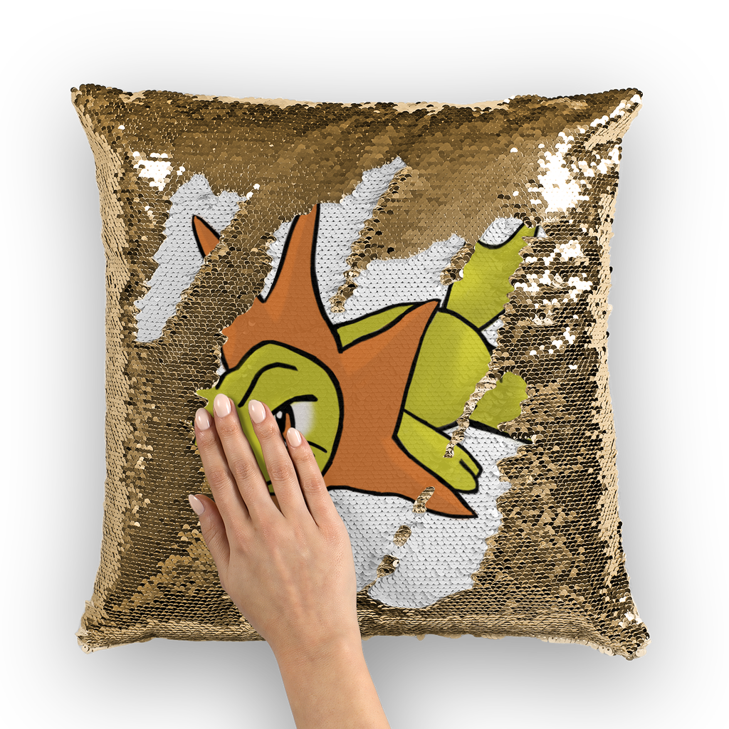 Hedghum Sequin Cushion Cover featuring a colorful mermaid design with shimmering sequins on a soft polyester fabric.